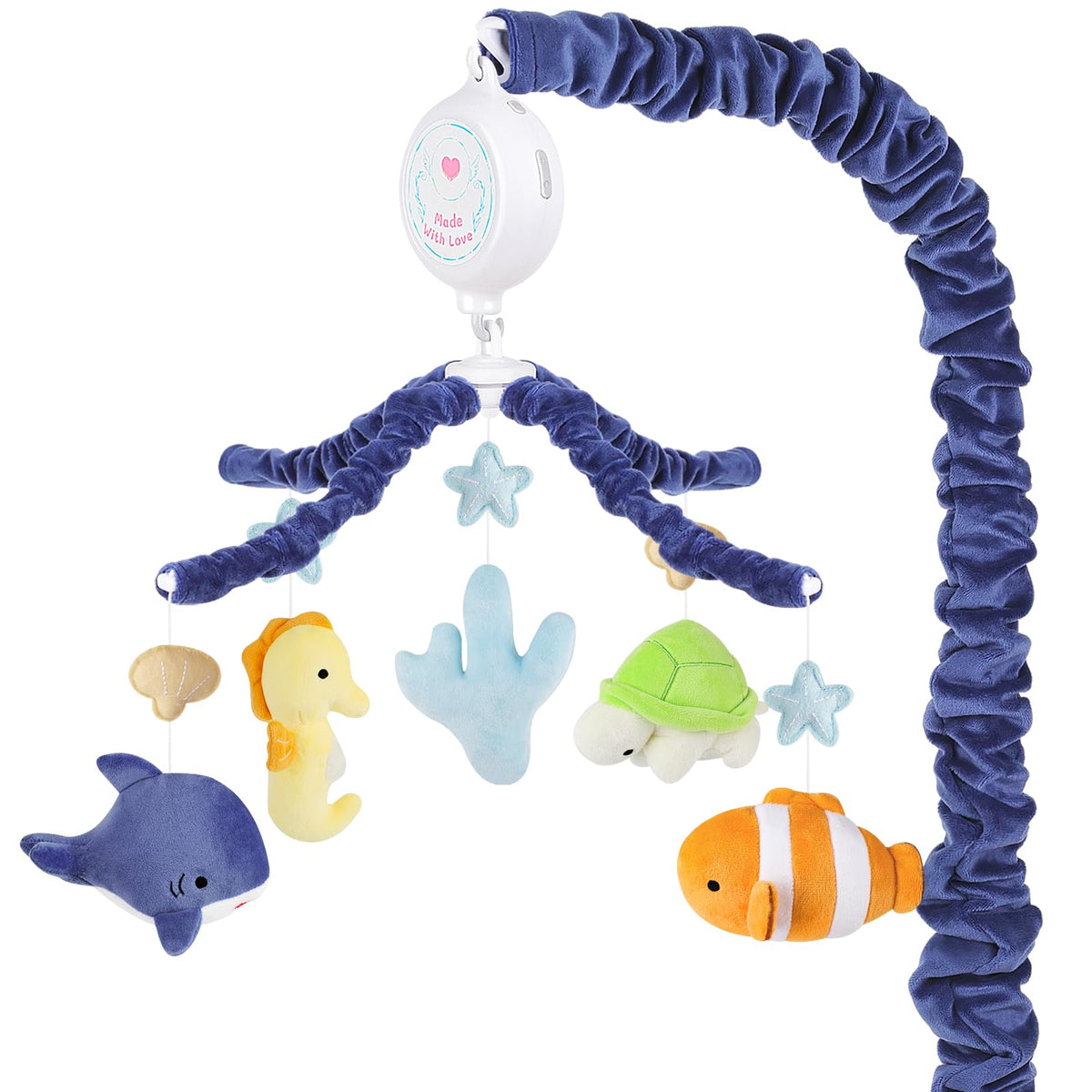 PIIKAGO Ocean Crib Mobile shark for soothing motion and visual play