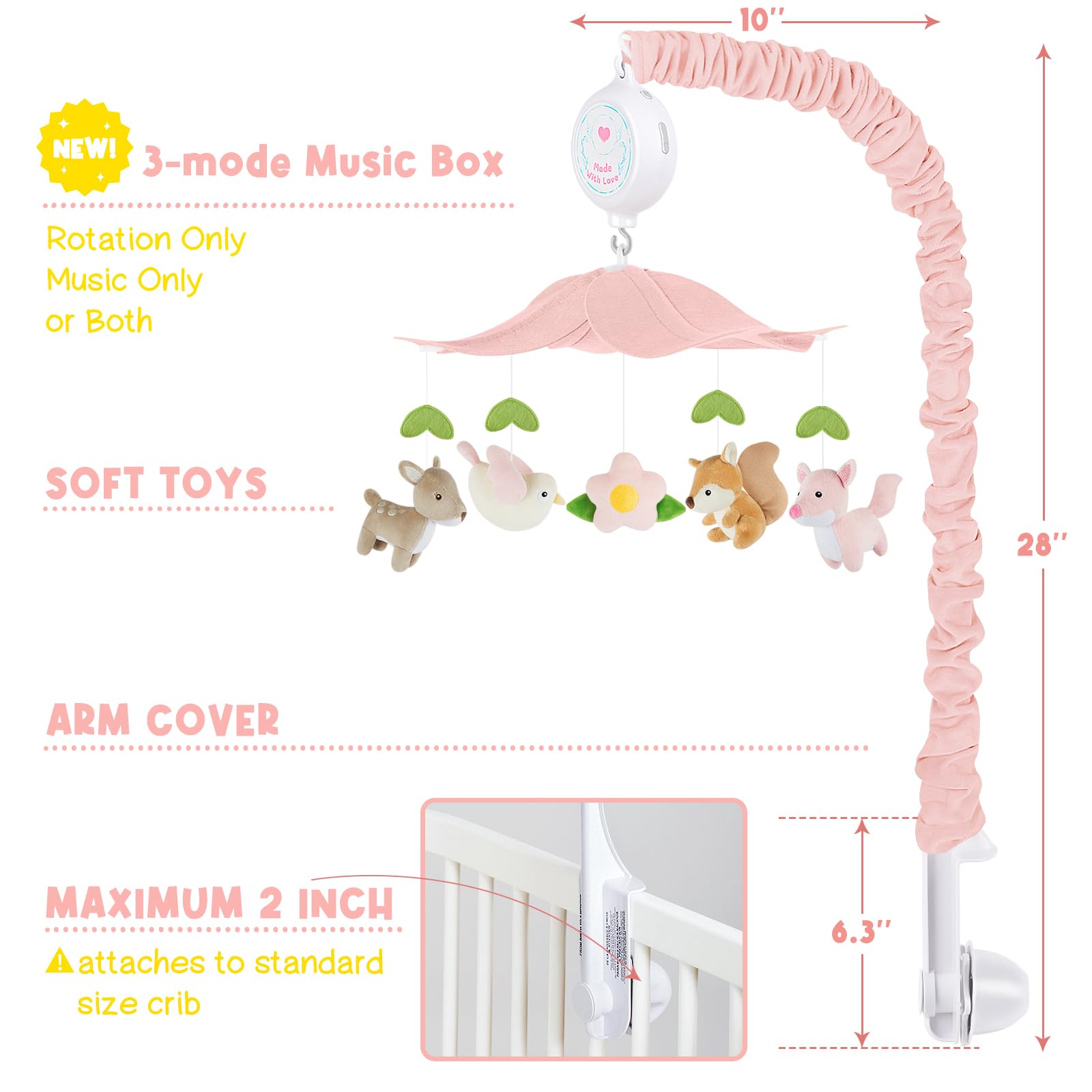 PIIKAGO plush toys spin softly to support early color recognition and attention.