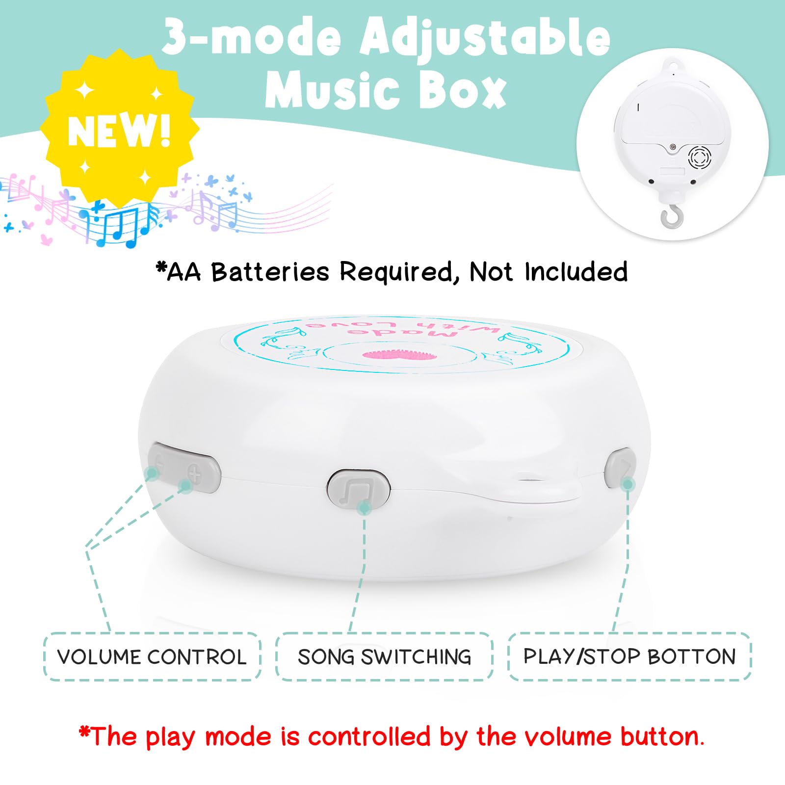 PIIKAGO washable plastic and plush cover keep the nursery clean and hygienic