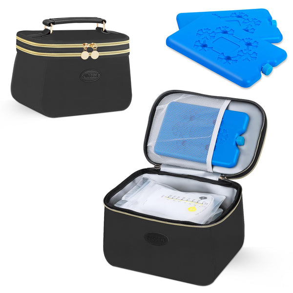 PIIOSER breast milk cooler bag front view, portable for on-the-go moms.