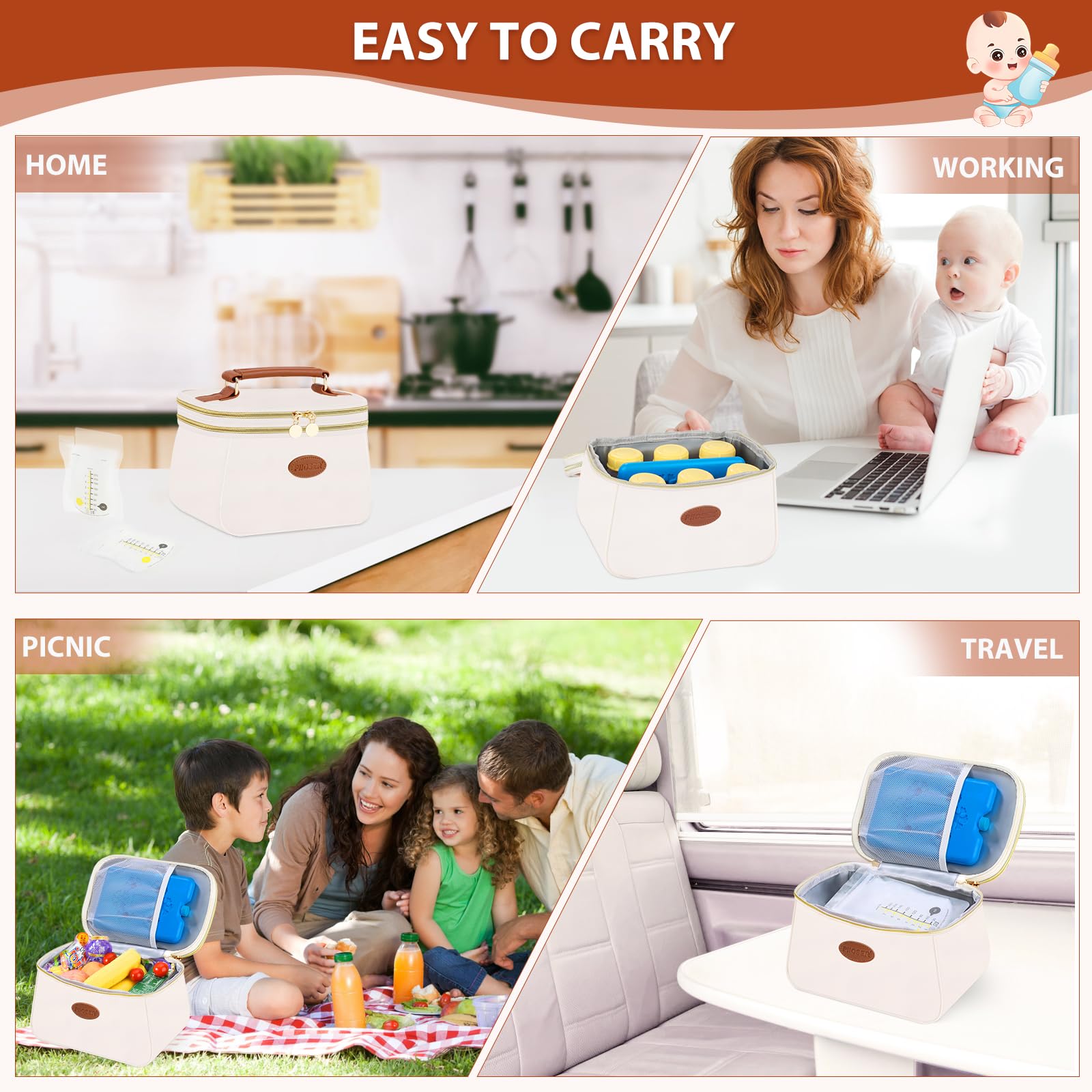 PIIOSER compact cooler with large capacity for bottles and snacks