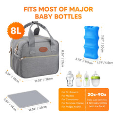 PIIOSER cooler compartment keeps milk secure and cold with ice pack for hours.