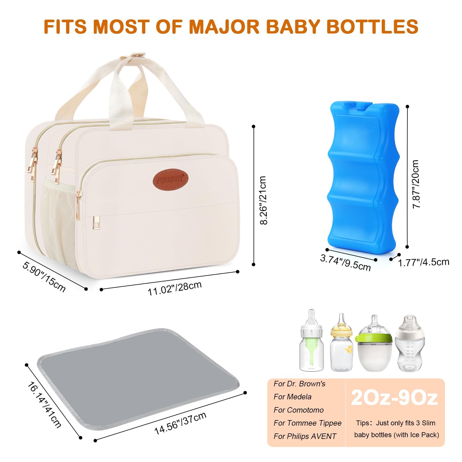 PIIOSER bag dimensions 11.02 by 5.9 by 8.26 inches