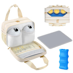 PIIOSER breastmilk cooler bag front pocket for quick access on the go.