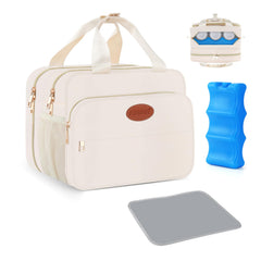PIIOSER breastmilk cooler bag front pockets for organizers and pumps