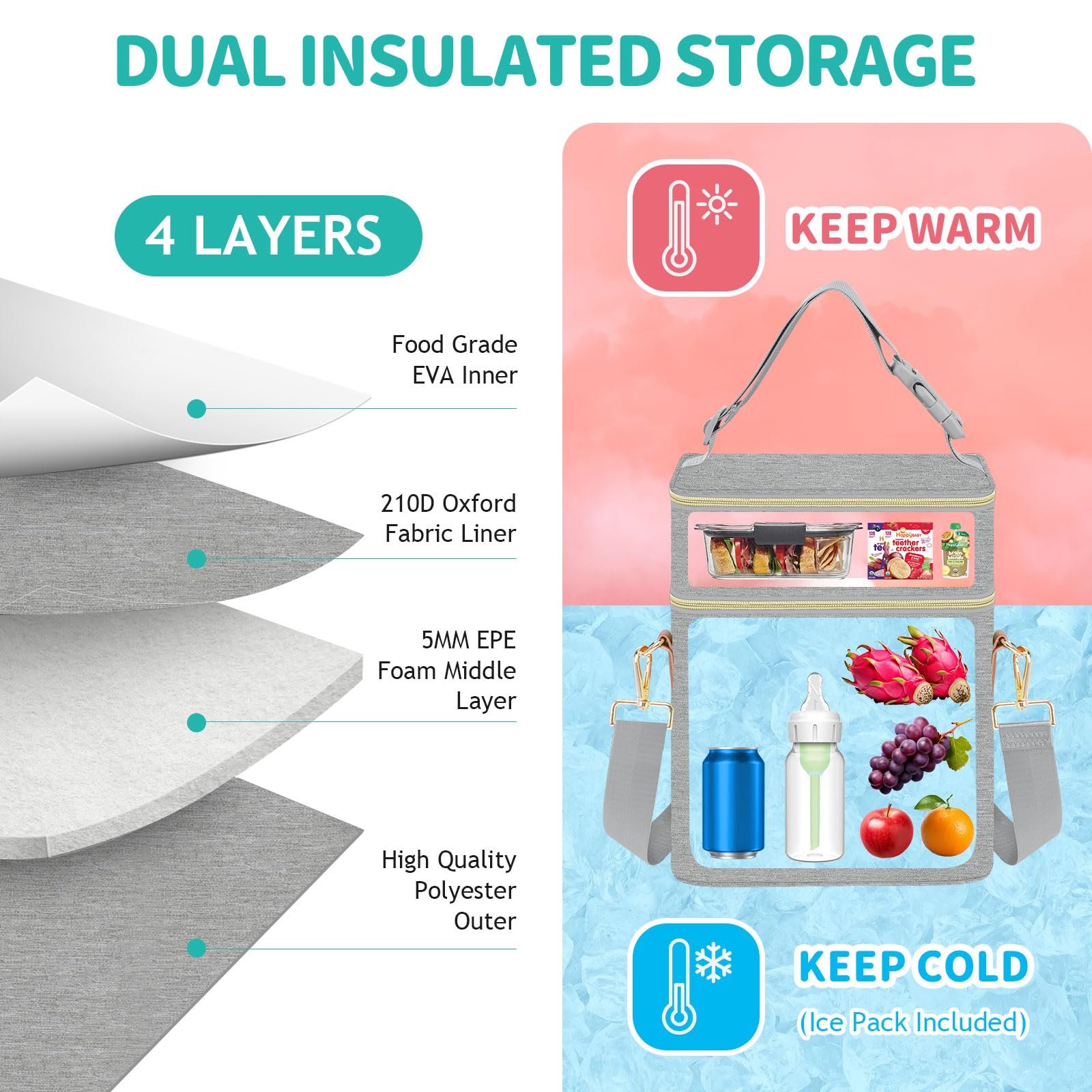 PIIOSER breastmilk cooler bag ice pack inside preserves freshness during travel