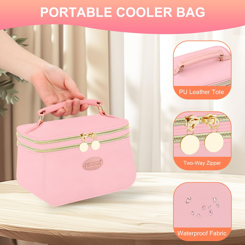 PIIOSER cooler bag in-use in car, easy to grab on the go.