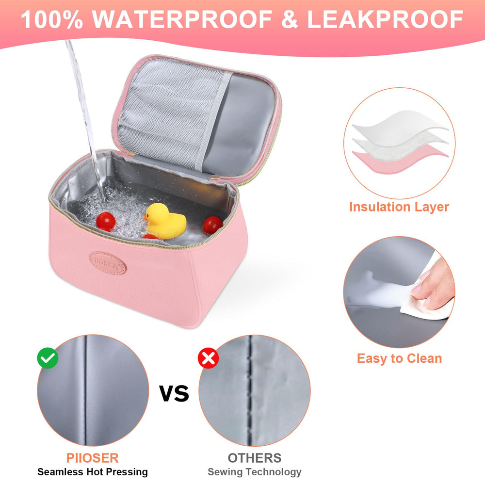 PIIOSER insulated liner inside cooler bag, leakproof and easy to wipe clean.