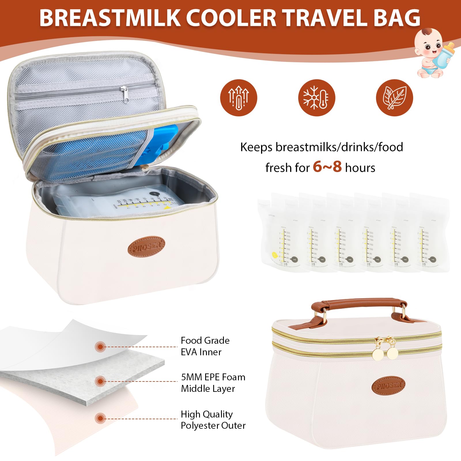 PIIOSER bag open showing main cooler compartment