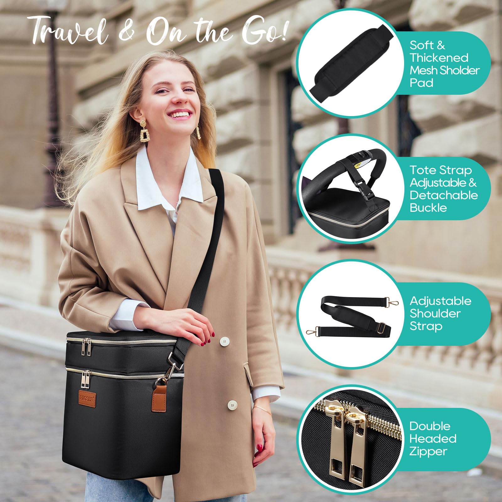 PIIOSER shoulder strap offers hands-free carrying for busy days.
