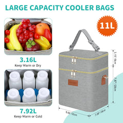 PIIOSER breastmilk cooler bag top compartment stores pumps and accessories neatly