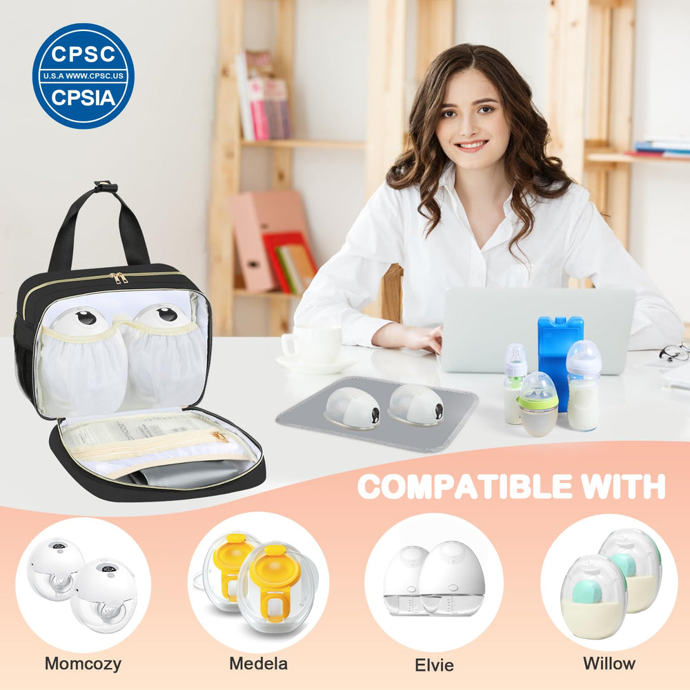 PIIOSER Breastmilk Cooler Travel Bag dimensions 11.02 x 5.9 x 8.26 inches fits three 9 oz bottles.