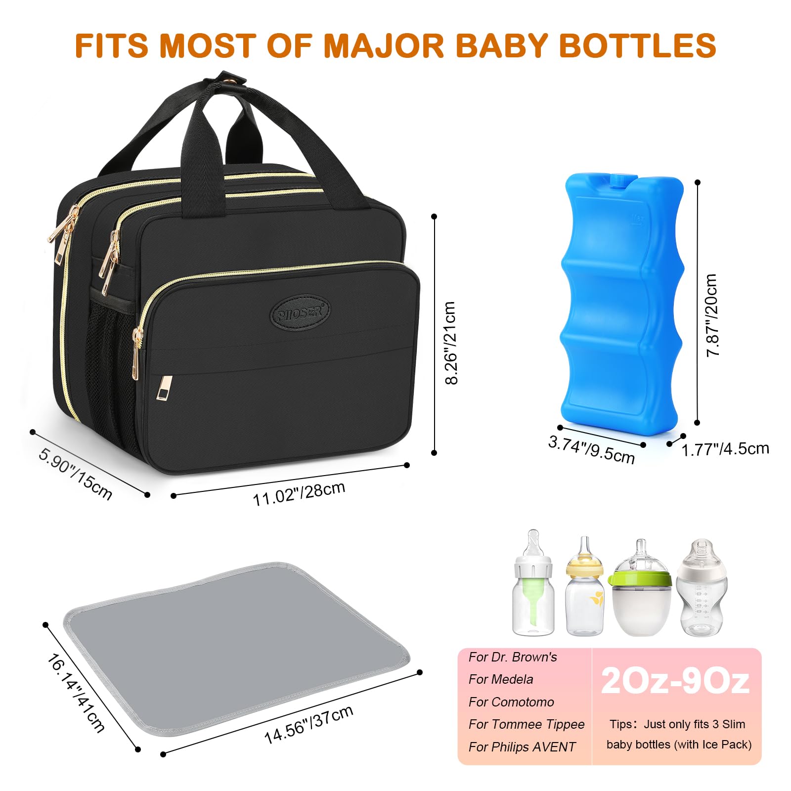 PIIOSER Breastmilk Cooler Travel Bag waterproof, leakproof liner protects contents.