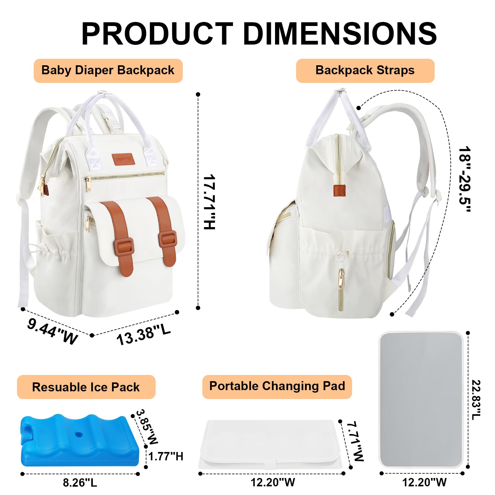32-liter capacity with 13 pockets keeps baby gear organized
