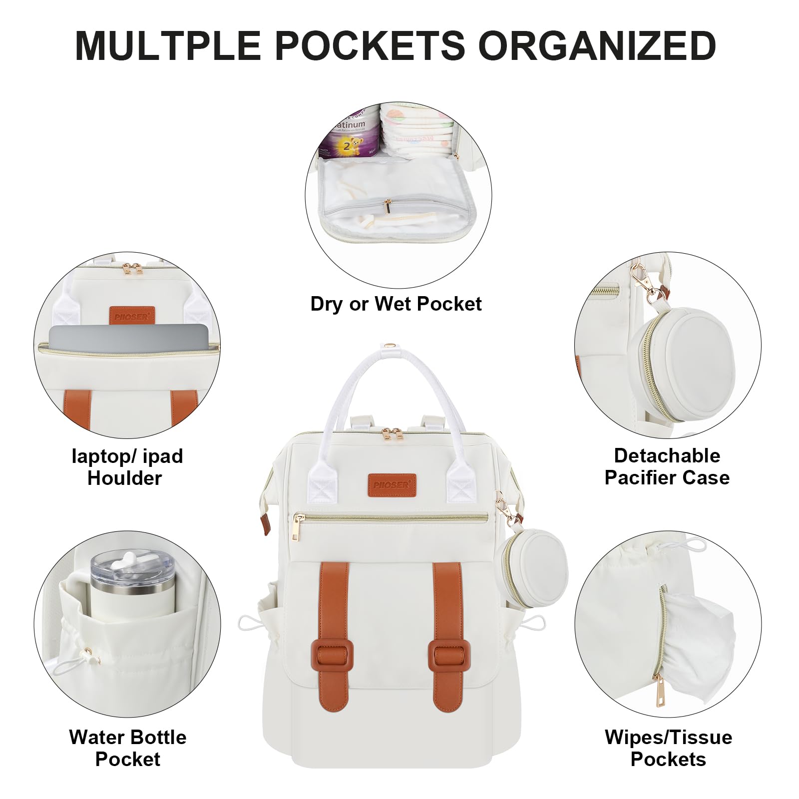 Stroller clips allow secure bag attachment to most strollers