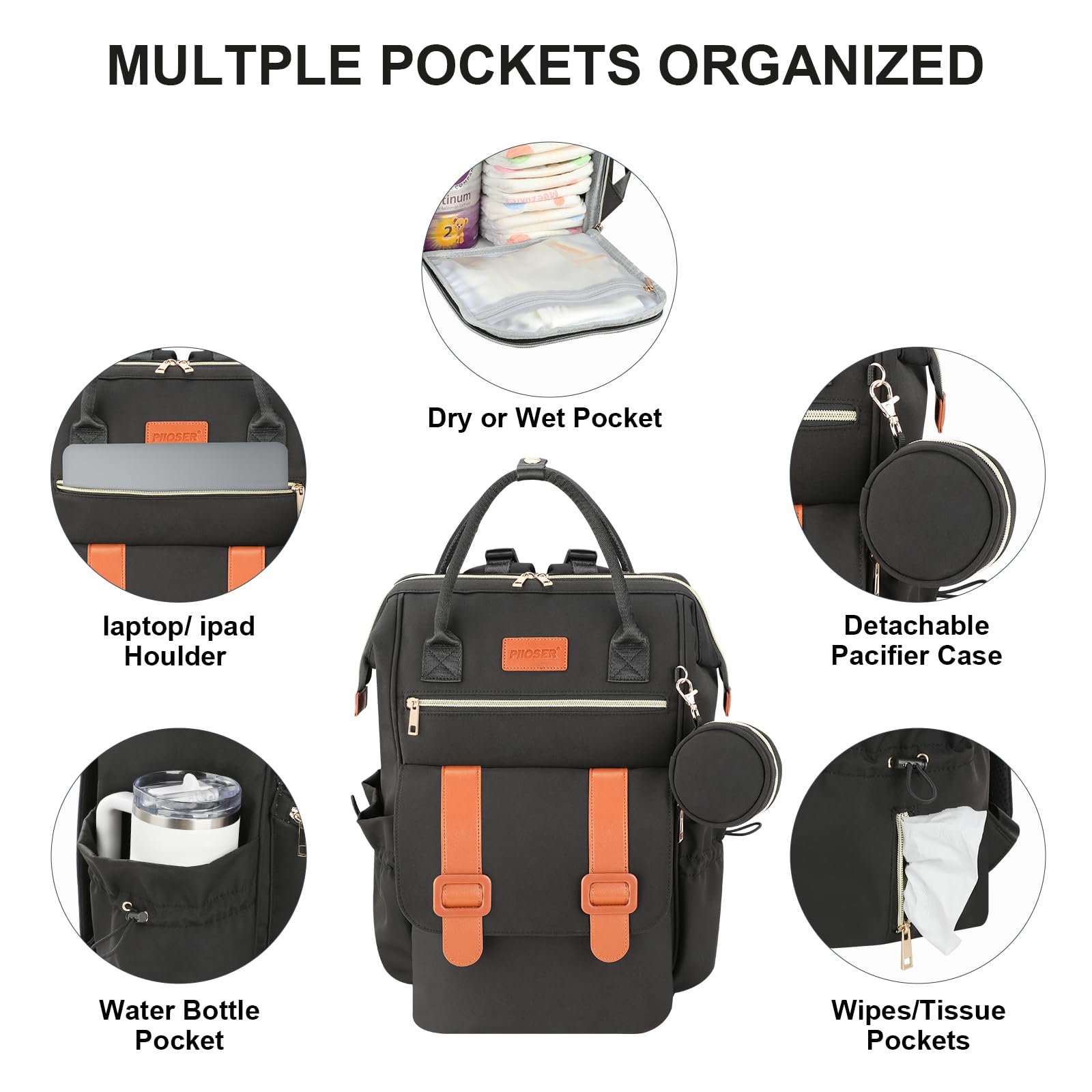 PIIOSER stroller clips attach securely to most strollers for hands-free travel