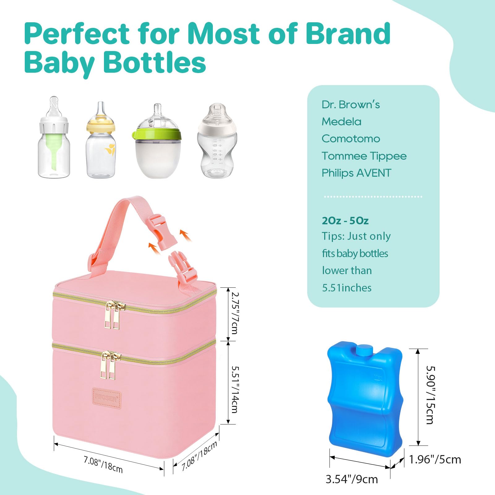 PIIOSER tote stroller buckle enables hands-free transport.