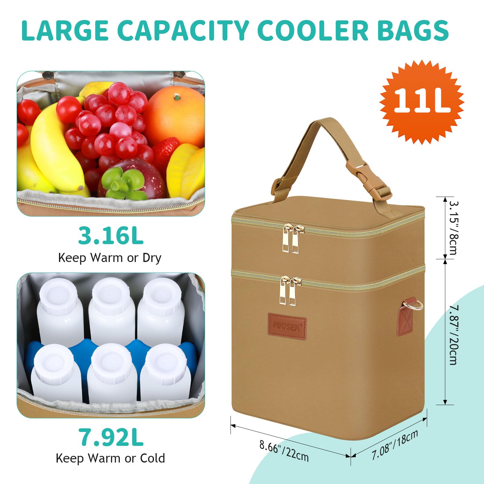 PIIOSER waterproof liner and insulation protect milk from leaks and spills