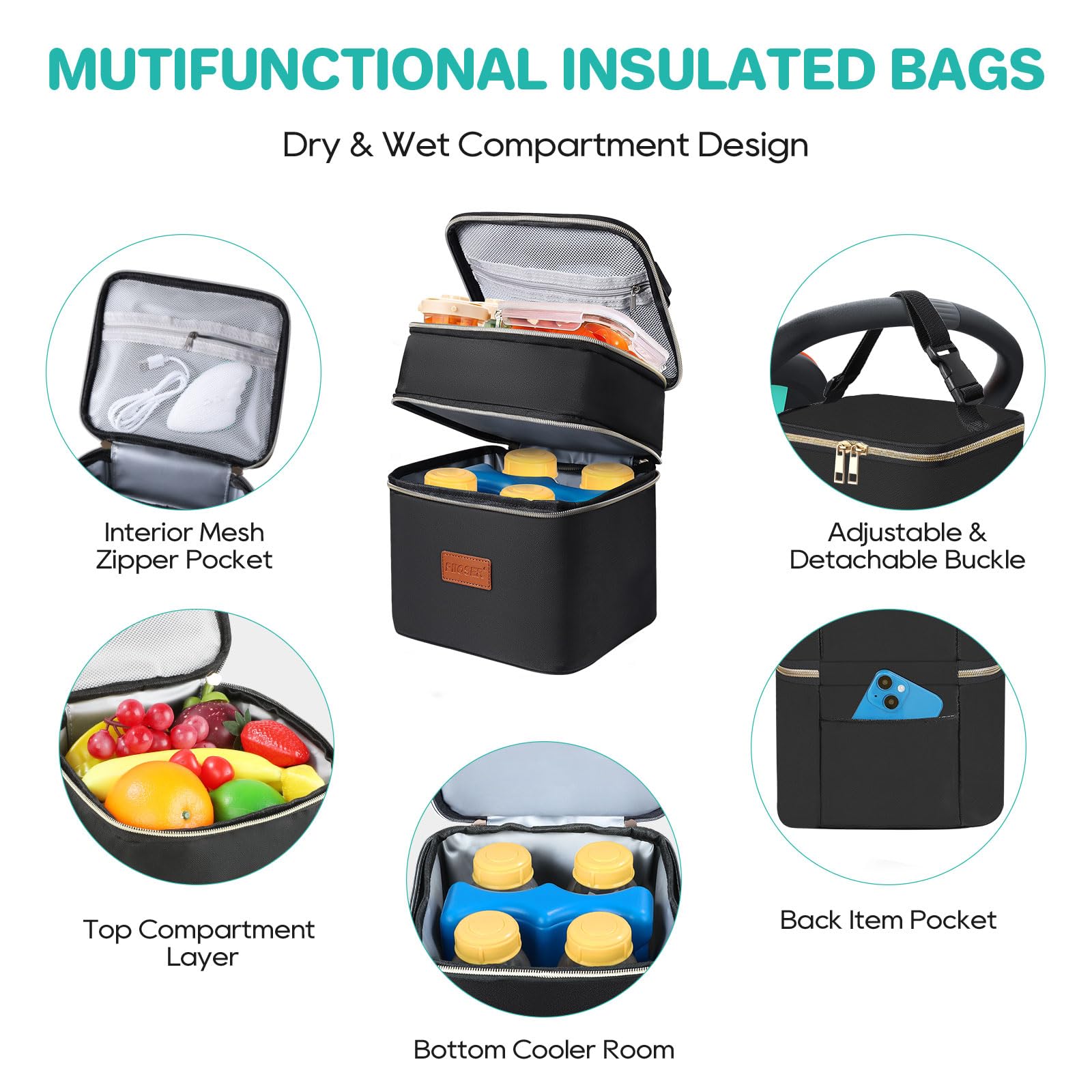 PIIOSER EVA inner lining is easy to wipe clean and protects contents.