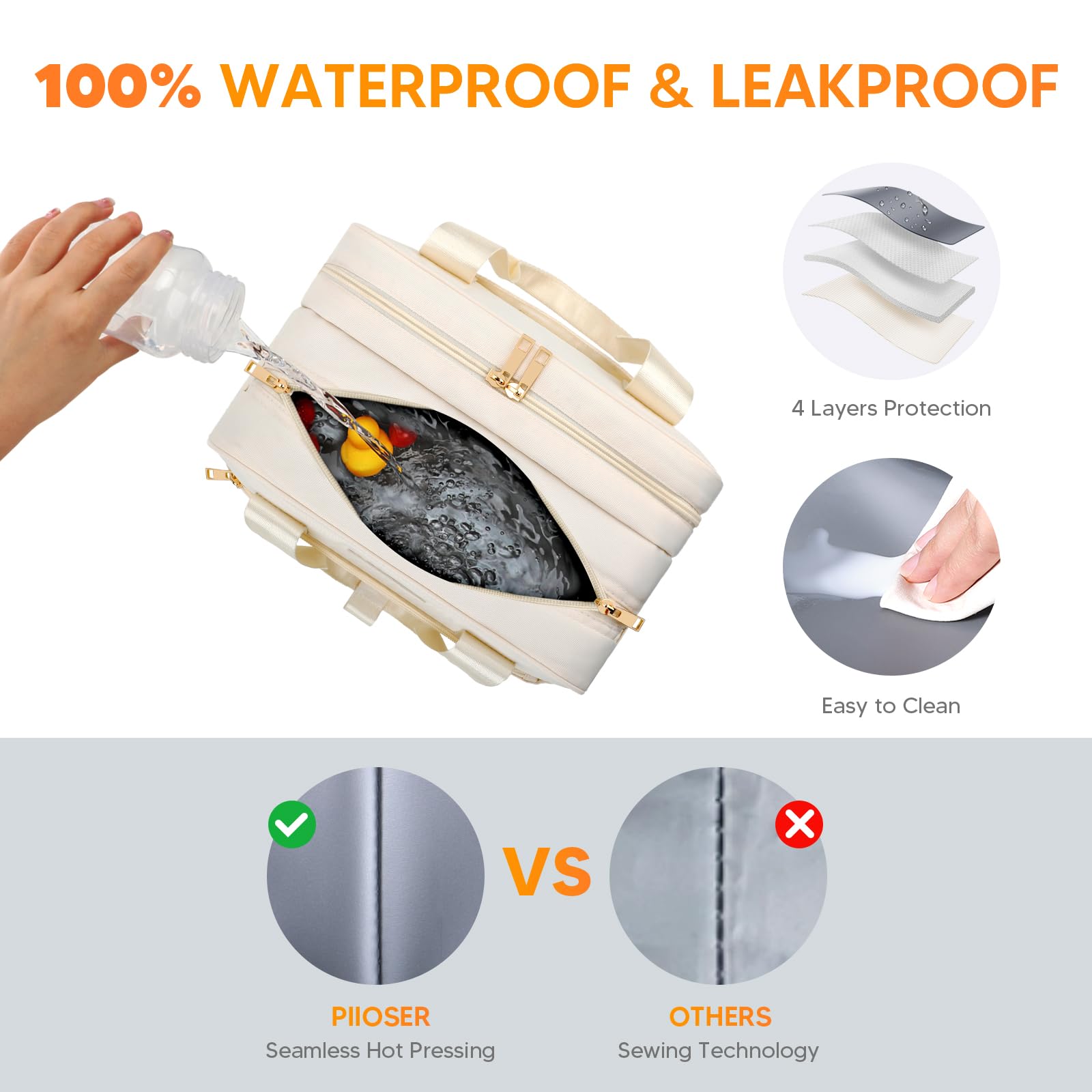 PIIOSER wearable pump bag padded pockets protect devices during travel.