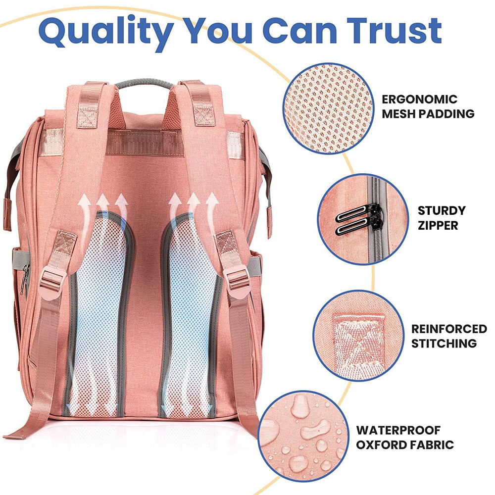 PILLANI diaper bag stroller buckles for hands free mobility