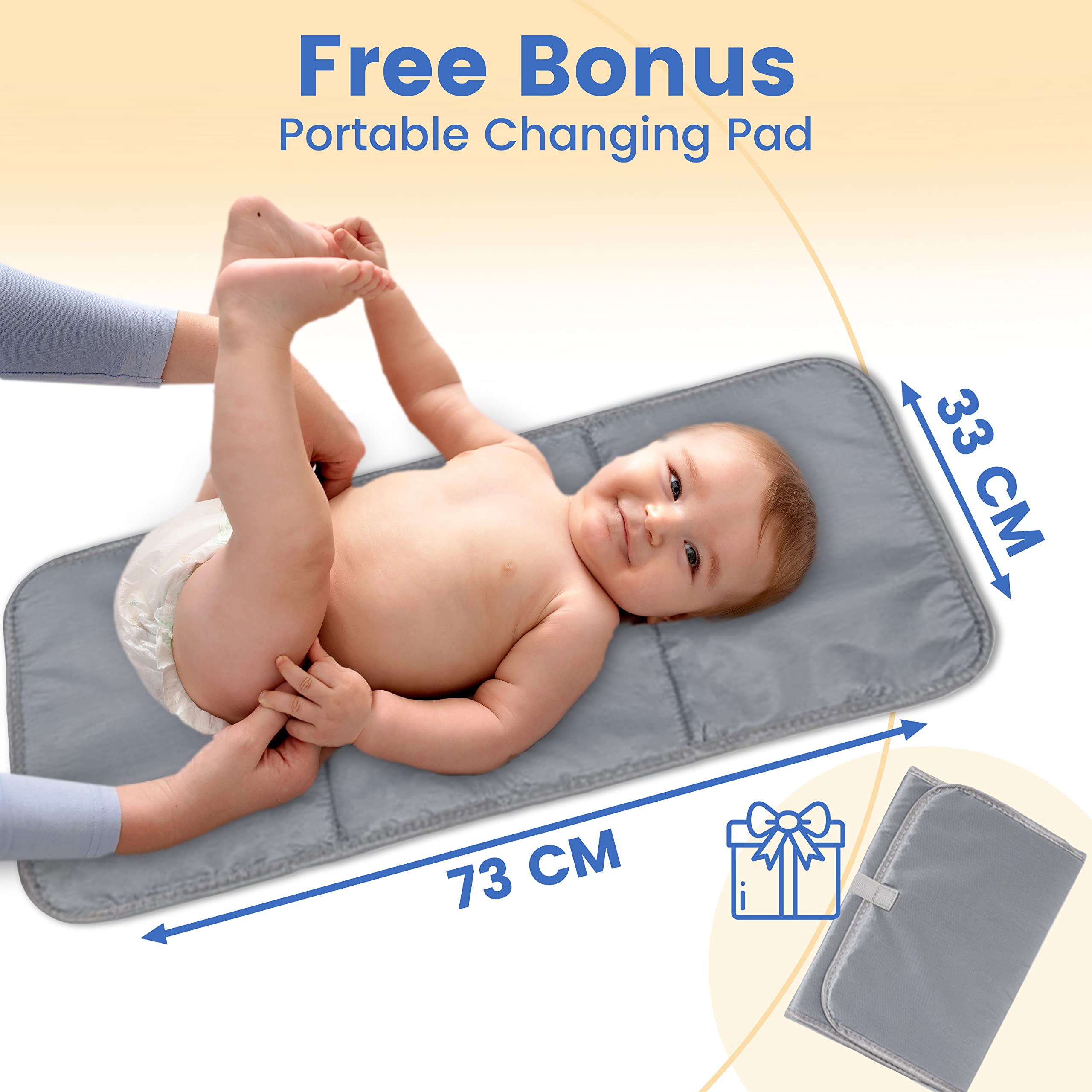 PILLANI diaper backpack with thick padded straps for comfortable carrying.