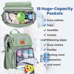 Pillani diaper bag backpack insulated bottle pockets keep feeds ready.