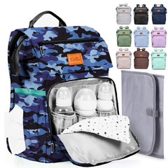 PILLANI diaper bag backpack front pocket for quick access to keys and small items.