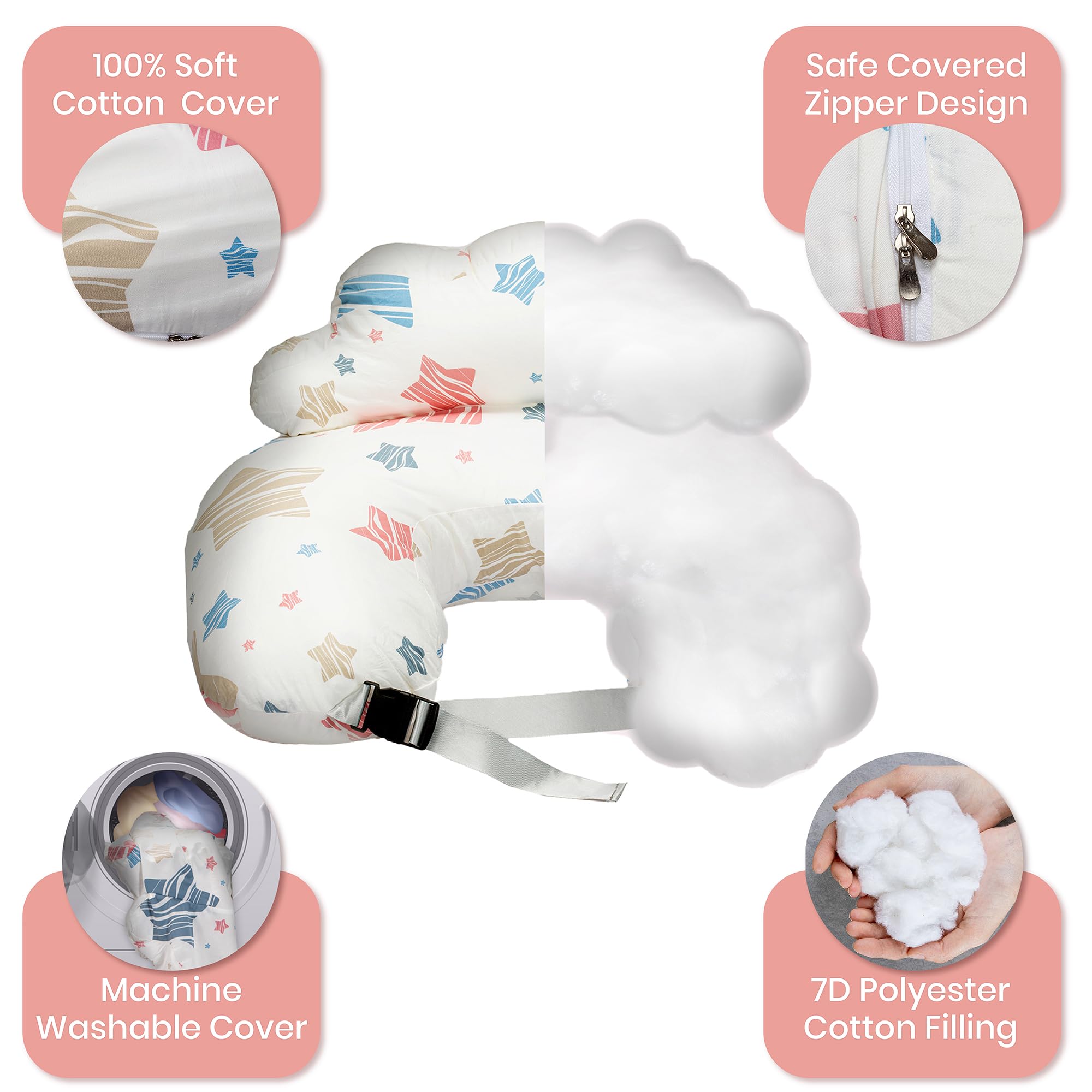 PILLANI nursing pillow - cotton cover quality for soft skin contact