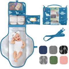 Pillani portable changing pad opened with roomy surface for on-the-go diaper changes