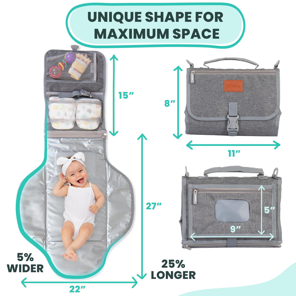 Pillani changing pad wipes pocket keeps essentials within reach.