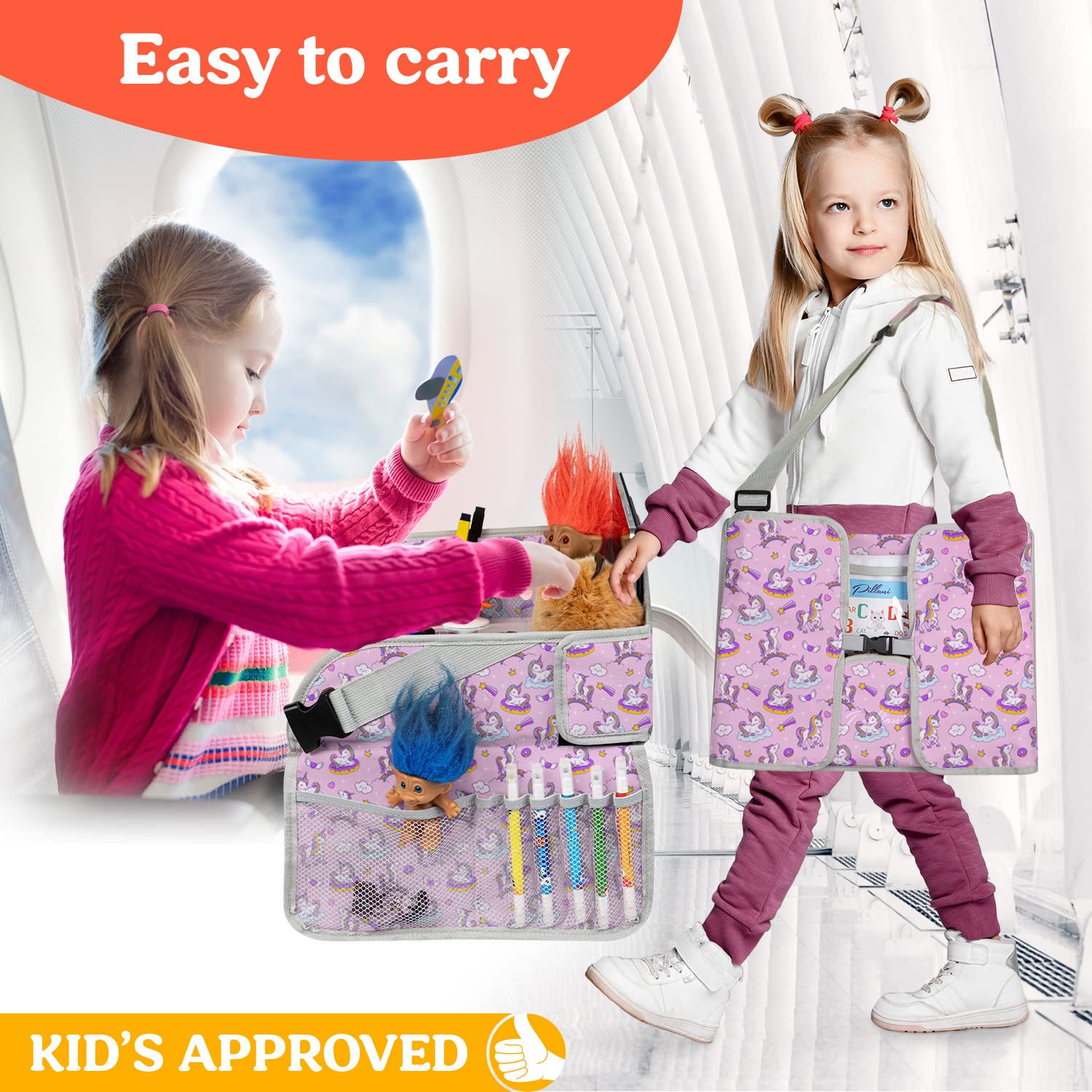 PILLANI Travel Tray includes water bottle holder for easy refreshment