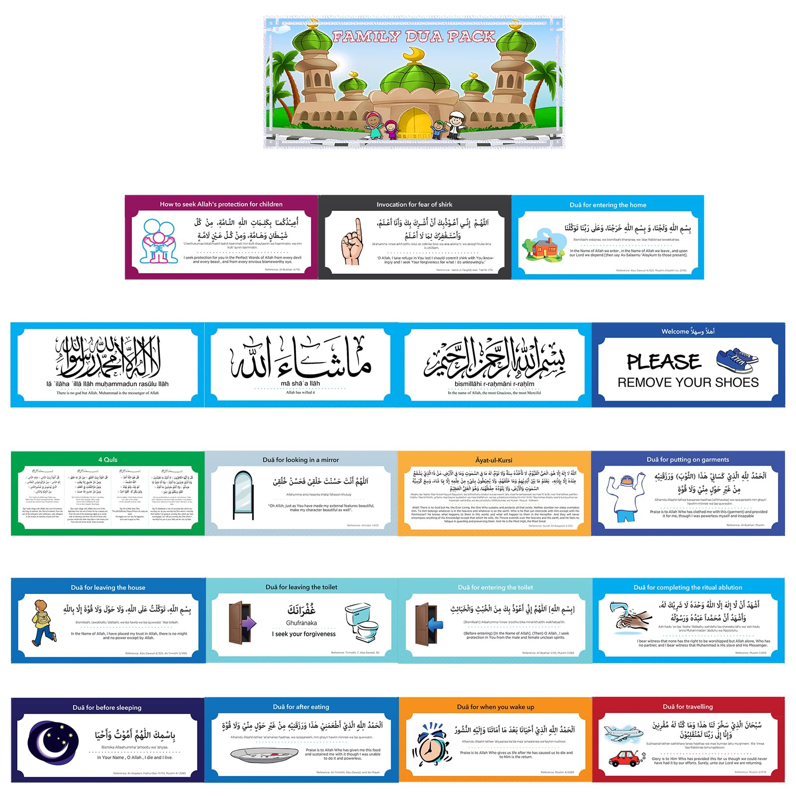 Pilmandu Muslim Dua wall decal for kids' spaces and daily reminders