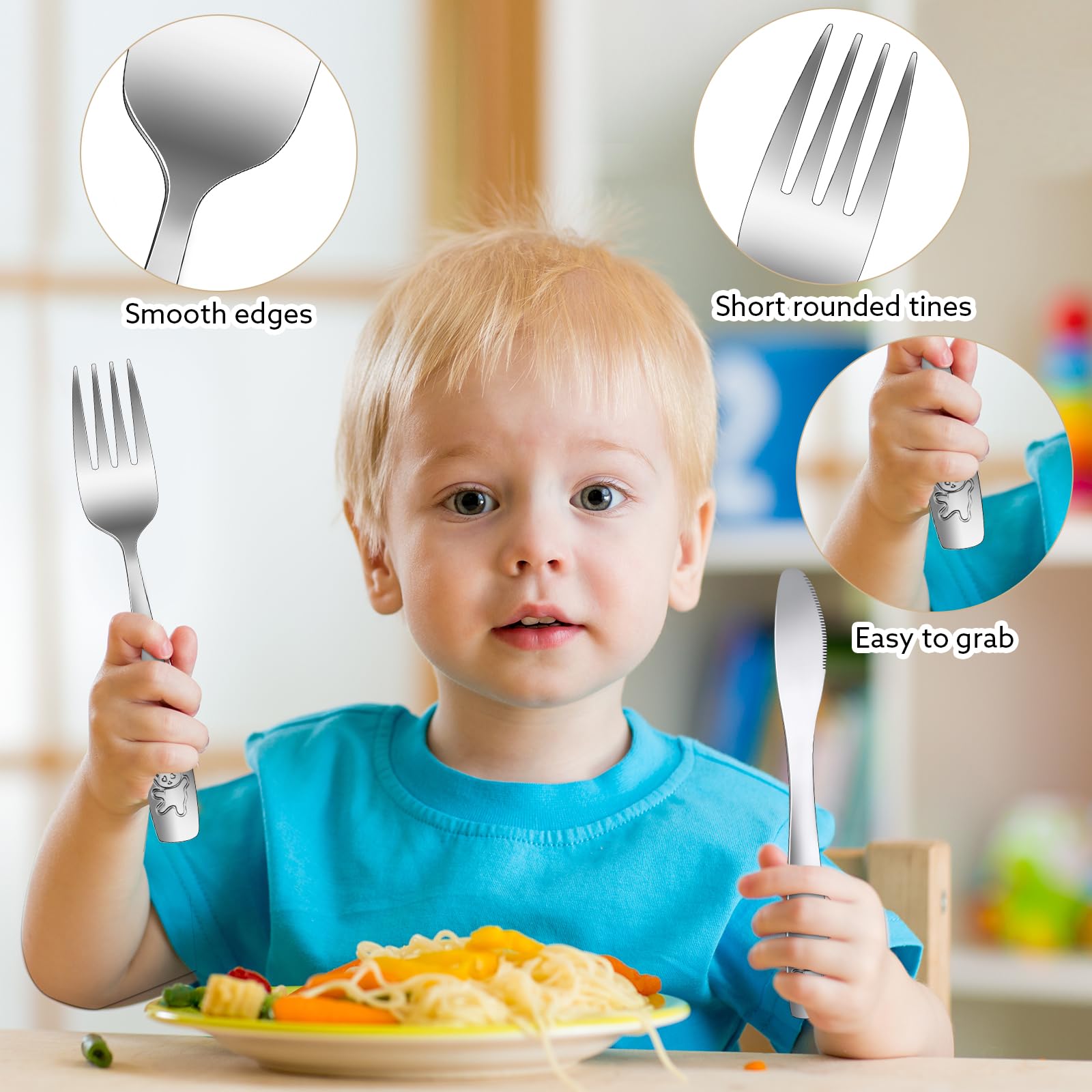 Pimoys knives sized for toddlers support practicing cutting skills safely.