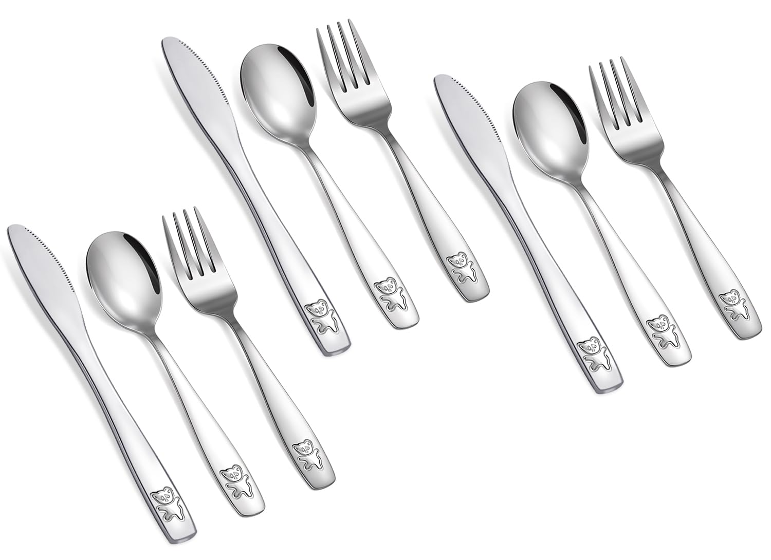 Pimoys 9-piece kids silverware set with spoons for easy tasting and safe use.