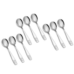 Pimoys bear-pattern spoons for kids, inviting independent eating with a friendly design.