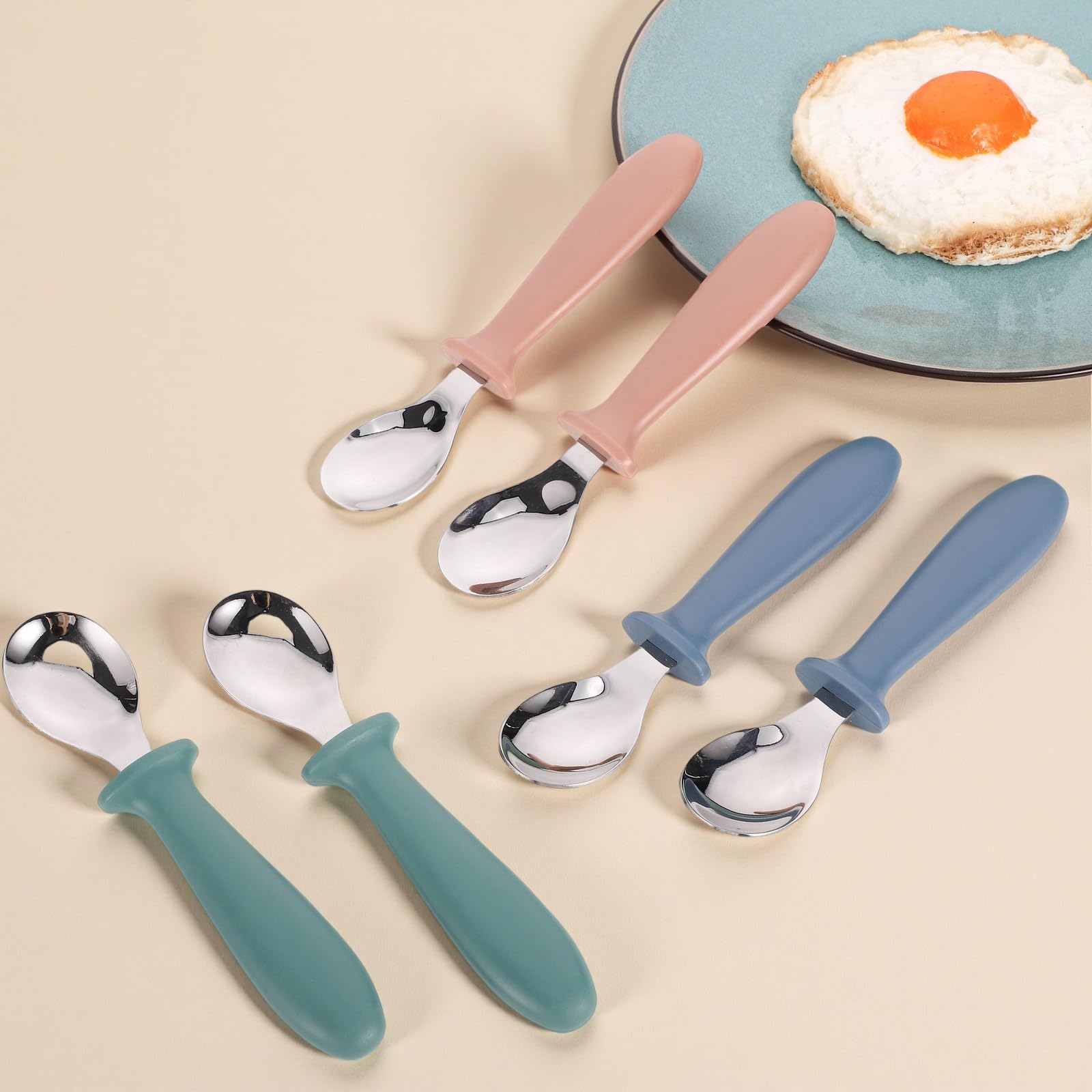 Pimoys ergonomic grip spoons encourage independent self-feeding