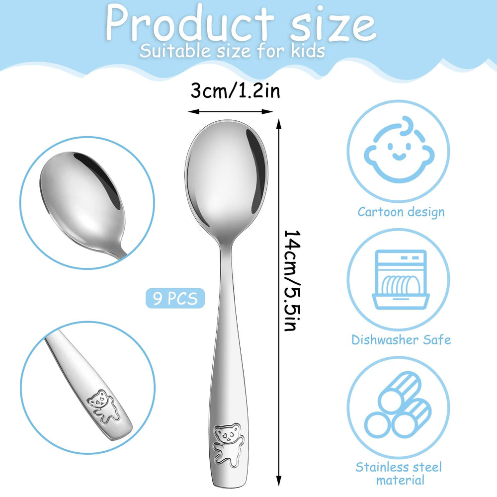 Pimoys spoons with smooth edges to protect delicate mouths.