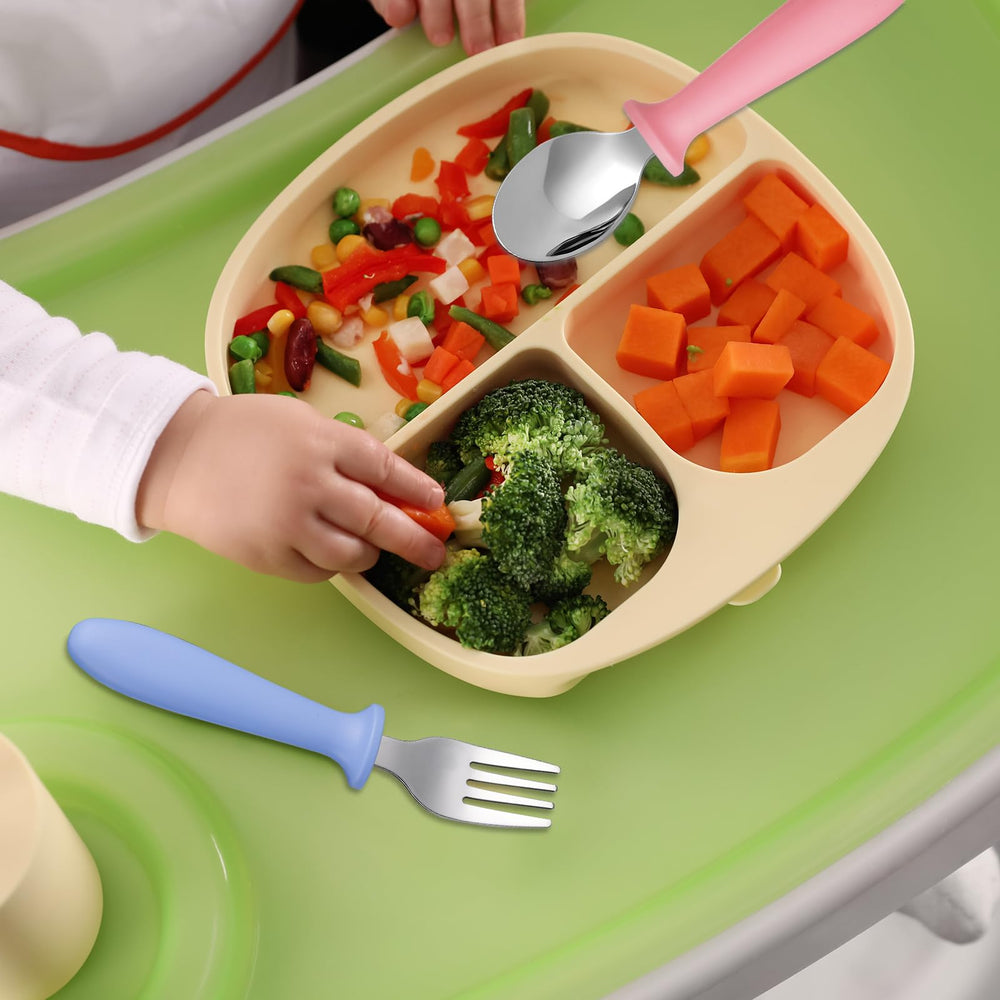 Pimoys utensils in bright colors to engage young eaters