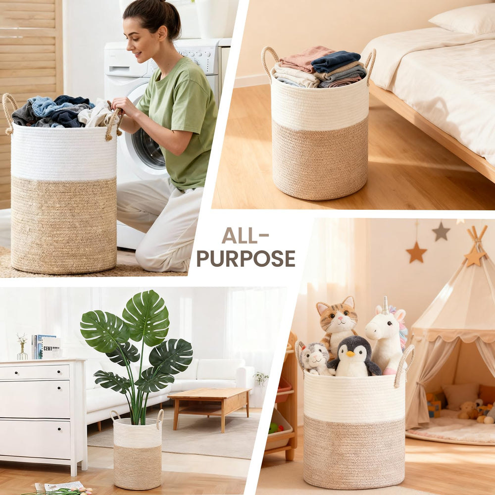 Pinbuton compact basket ideal for nurseries and bathrooms.