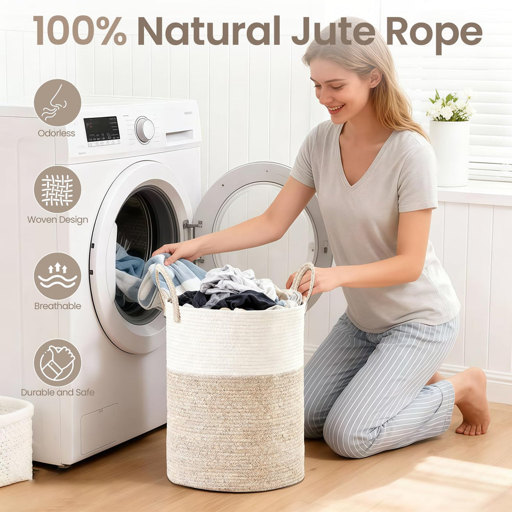Pinbuton stylish decor basket adds rustic charm to any room.