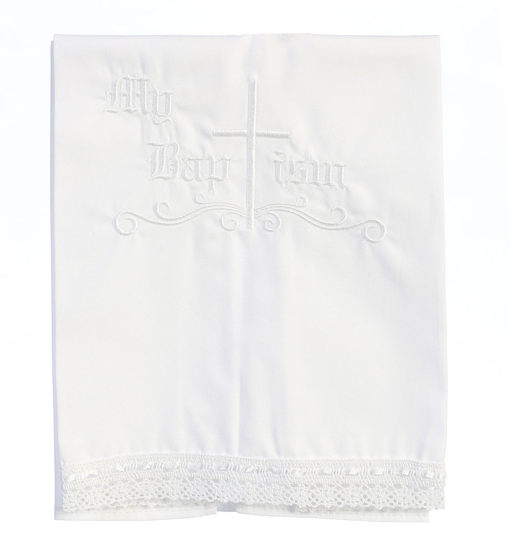 Pink Princess baptism towel with My Baptism embroidery, ideal for a memorable christening ceremony.
