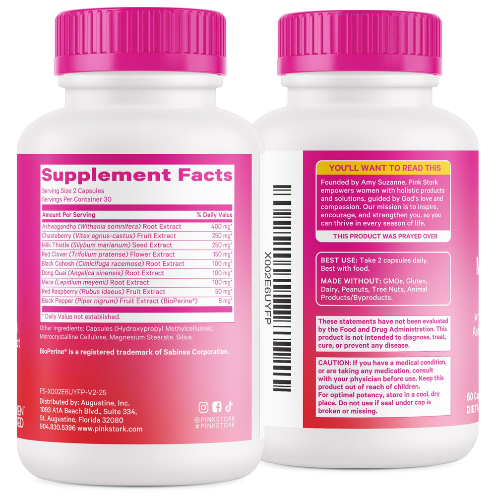 Pink Stork Menopause Support daily routine image suggests steady energy.