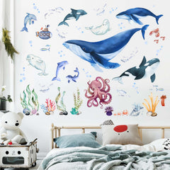 PinkEleph Under The Sea squid decal enhances kid spaces with ocean magic.