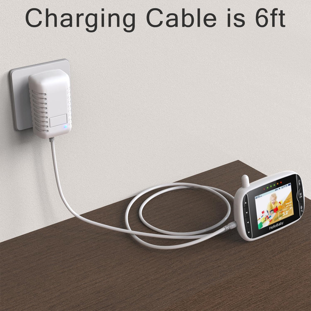 Pinkind 6ft cord power cable for flexible monitor placement.