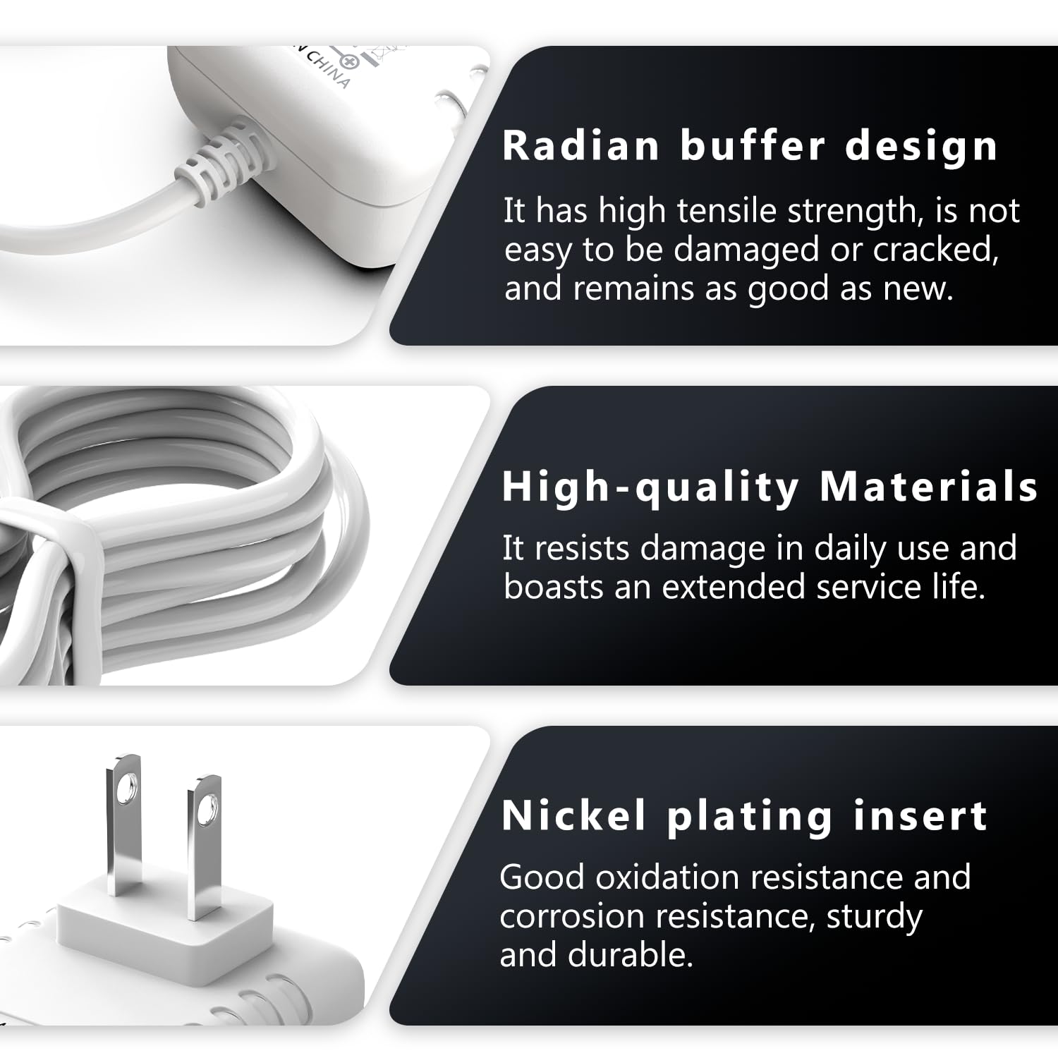 Pinkind flame-retardant charger design highlighting safety features.