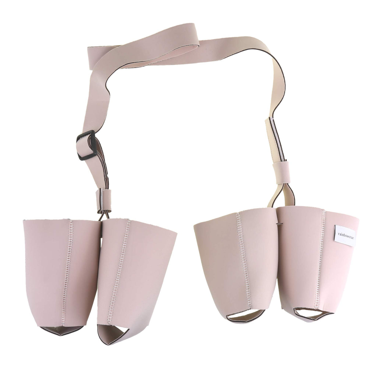 pinklilycare mastectomy drain pouch front view supports secure bulbs during recovery.