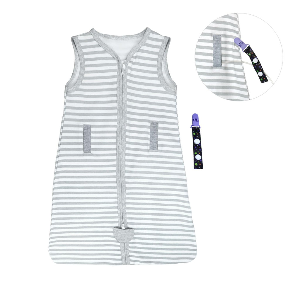 Pinklilycare sleepsack with inverted zipper enables easy diaper changes.