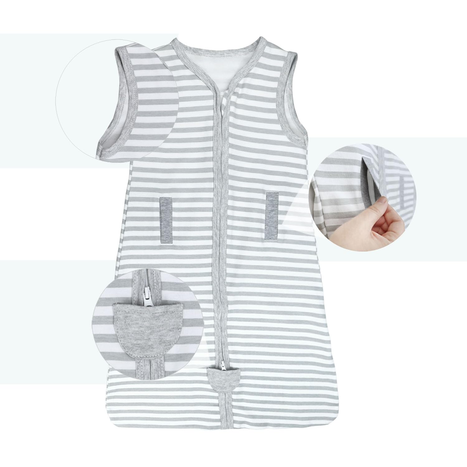 Pinklilycare sleepsack clip keeps tubes safely away from tiny hands.
