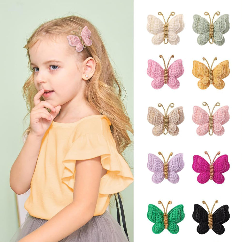 Pinkoriart butterfly hair clip pink close up showing lightweight design for all day wear.